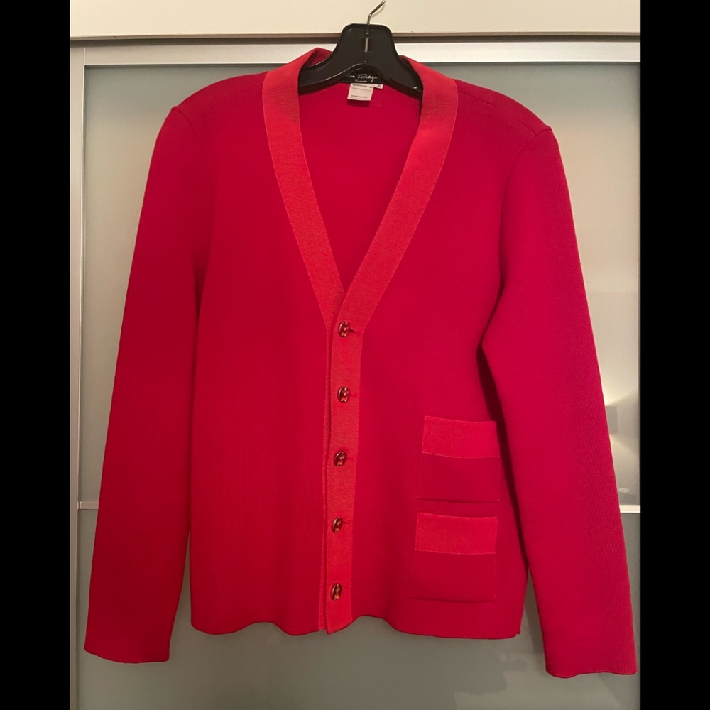 Salvatore Ferragamo Classic style mint condition red dress up down jacket